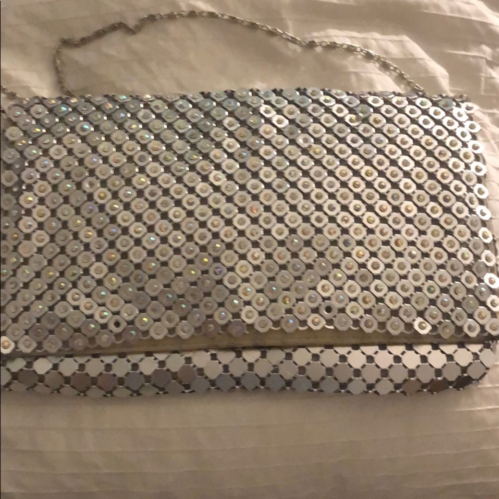 Nice metallic silver clutch